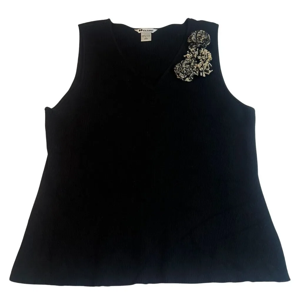 Nygard Collection Blouse Women XL Sleeveless Classic Preppy Academia Shell - Picture 10 of 16